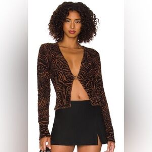 Free People animal print shes all that cardigan